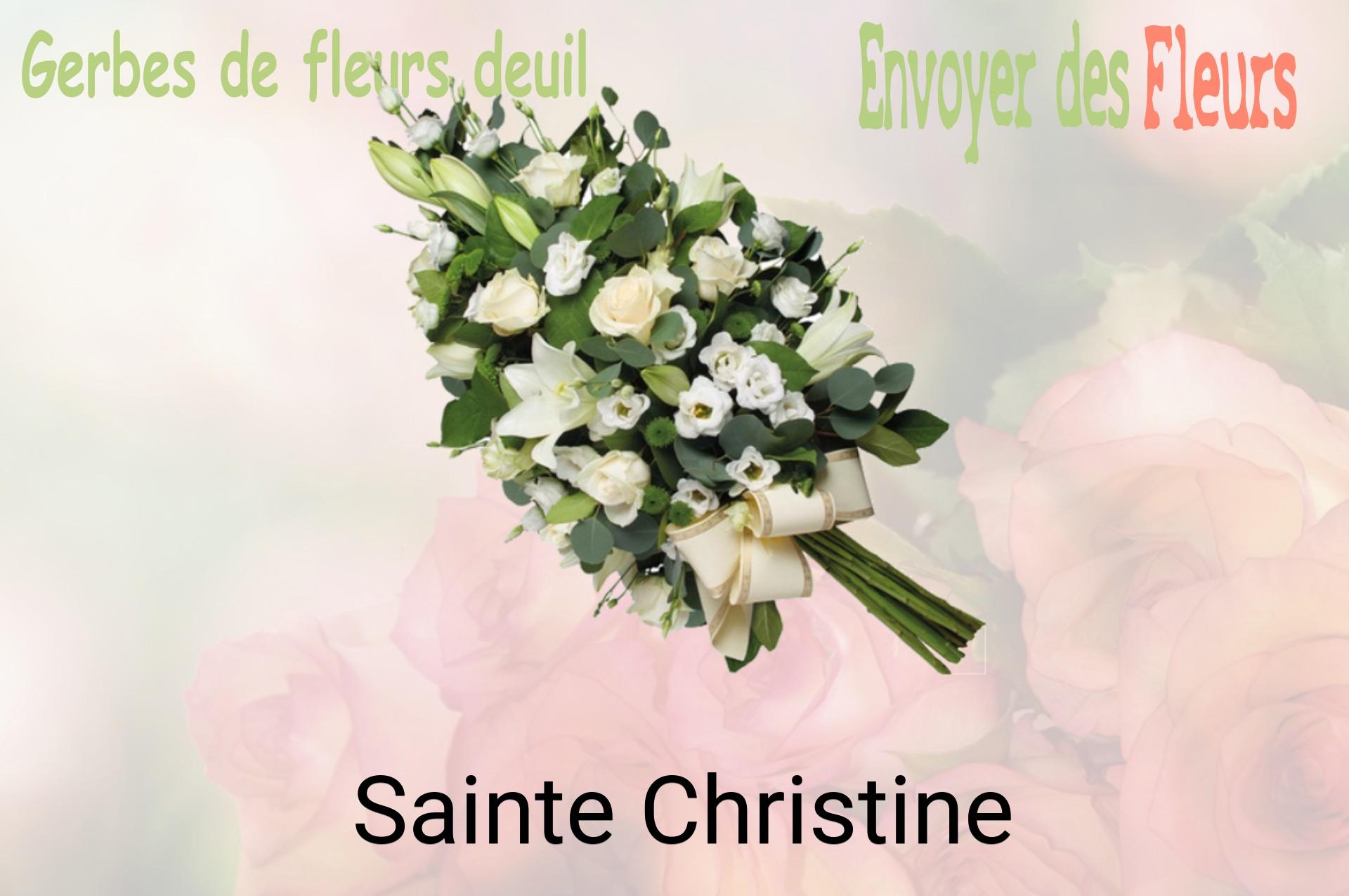 Gerbe de fleurs de deuil livrée à Sainte-Christine